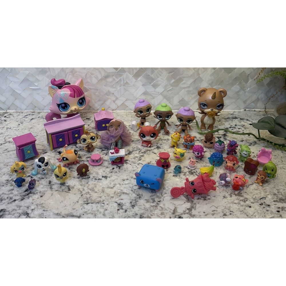Littlest Pet Shop Lot Shopkins‎ Hatchimals Mini Blume Girl Toy Figures Lot Of 40